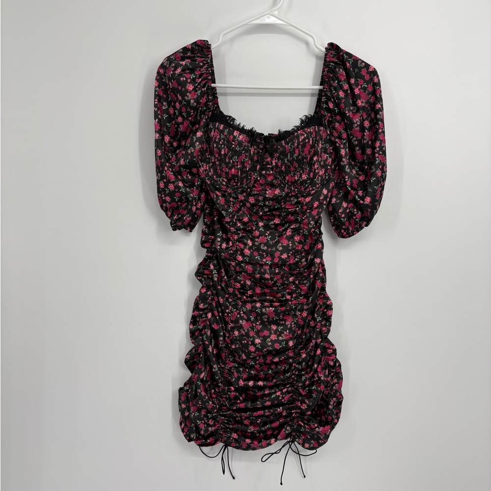 For Love and Lemons x VS Melrose Floral Puff Sleeve Mini Dress - Picture 3 of 12